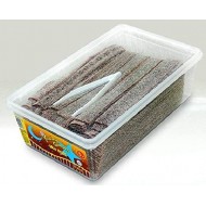 Yummy Gummy Fizzy Cola Flavour Brown Belts Retro Sour Sweets Halal Full Tub 1